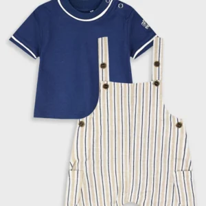 Conjunto Jardineira menino "listras" 2 Pçs Energiers