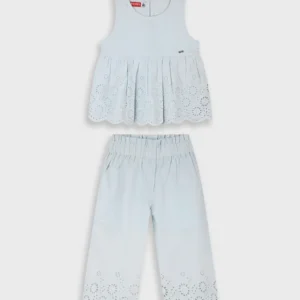 Conjunto menina bordado inglês 2Pçs Energiers