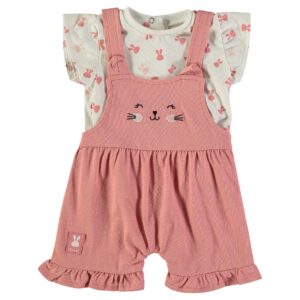 Conjunto Algodão Orgânico Jardineira menina Babybol