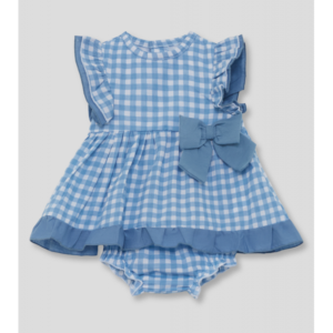 Vestido bebé xadrez azul Street Monkey