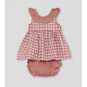 Vestido bebé xadrez rosa Street Monkey