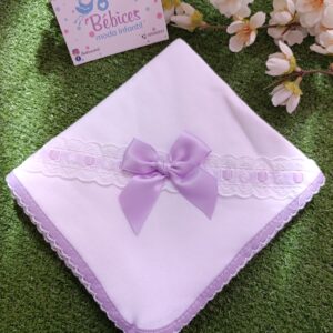 Fralda Algodão "Bordado Inglês Laço"