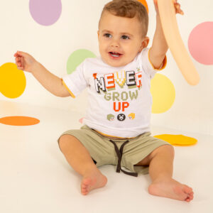 Conjunto menino Never Grow Up 2Pçs Babybol